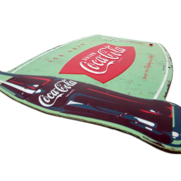 Coca Cola（コカコーラ） 看板 温度計付き エンボスメタルサイン