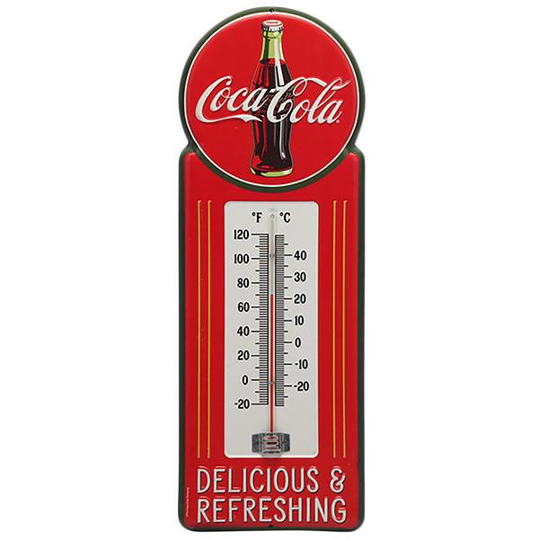 Coca Cola（コカコーラ） 看板 温度計 グッズ エンボスメタルサイン