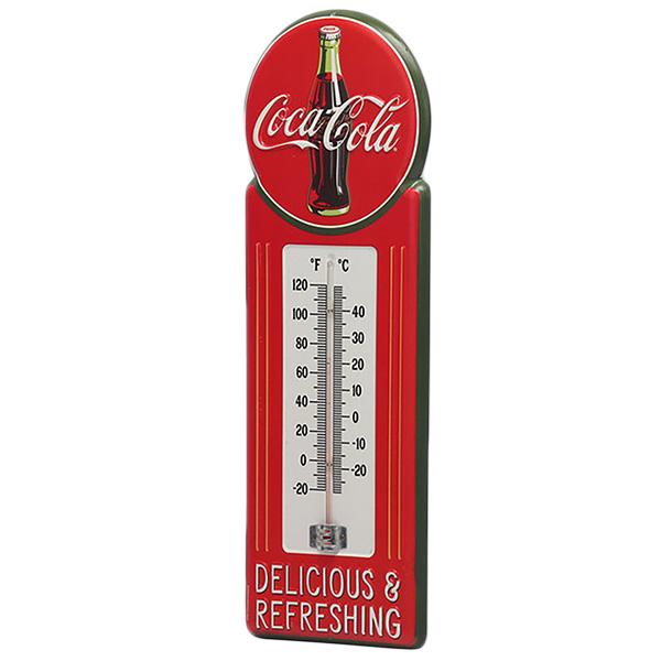 Coca Cola（コカコーラ） 看板 温度計 グッズ エンボスメタルサイン