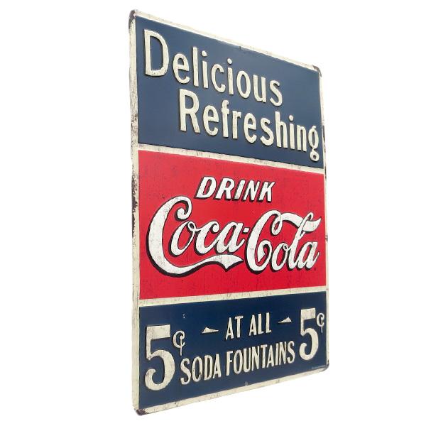 Coca Cola ブリキ看板 コカコーラ エンボスメタルサイン COCA