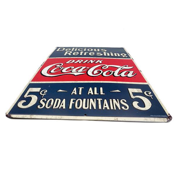 Coca Cola（コカコーラ） ブリキ看板 エンボスメタルサイン COCA-COLA