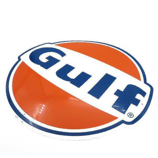 ブリキ看板 巨大 ガルフ アメリカン プレート GULF OIL 大きい 正規品 アメリカン レトロ ブリキ看板 アンティーク GULF OIL 大きい