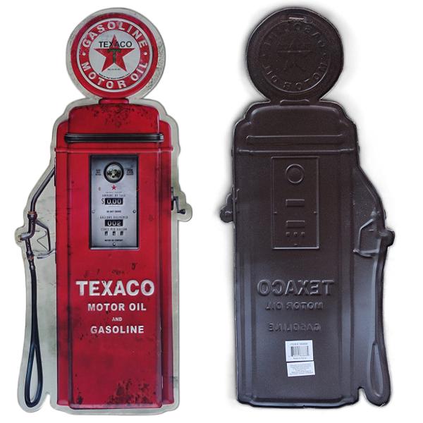 ブリキ看板 テキサコ ガレージ ダイカットエンボスメタルサインTEXACO 