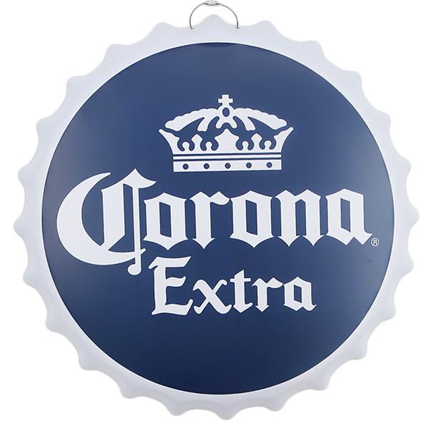 コロナビールの王冠メタルサインプレート ボトルキャップ メタルサイン