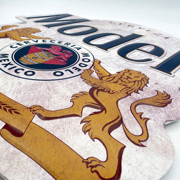 モデロビール ブリキ看板 ダイカットエンボスメタルサイン Modelo Seal