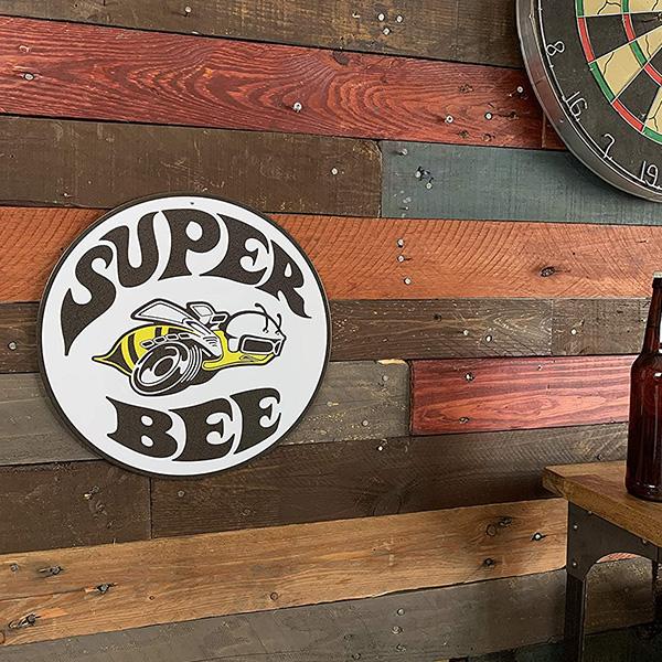 ブリキ看板 アメリカン ガレージ インテリア ラウンド SUPER BEE