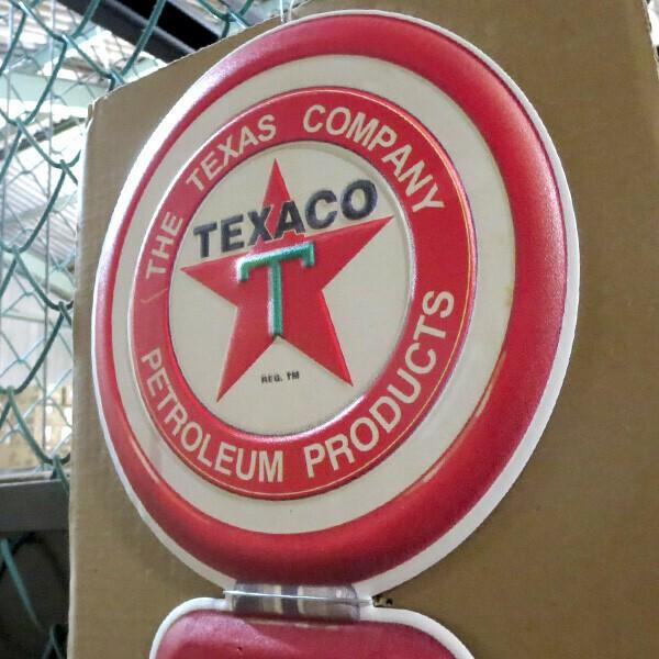 【TEXACO】 大型ブリキ看板 約60cm ヴィンテージ 店舗装飾　ガレージ ブリキ看板 大型 アメリカン 看板 ヴィンテージ ガスポンプ ガレージ