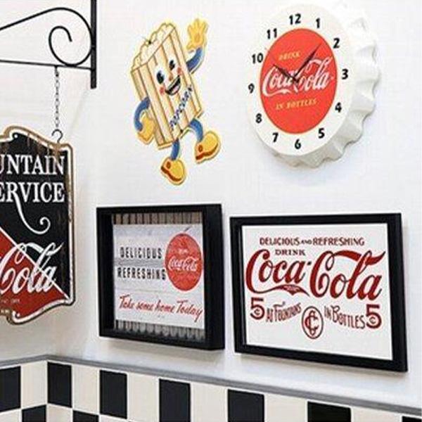 Coca Cola（コカコーラ） ウッドフレームメタルサイン 看板 アメリカン