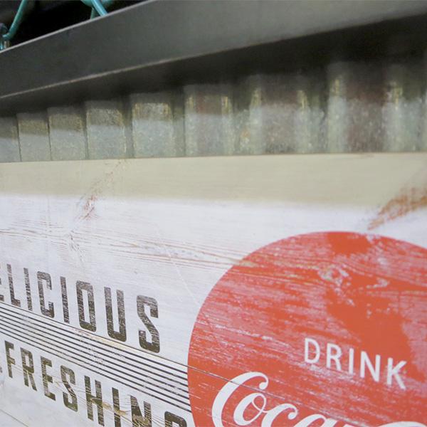 Coca Cola（コカコーラ） ウッドフレームメタルサイン 看板 アメリカン