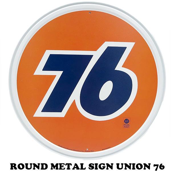 アメリカ製 76 ラウンドメタルサイン UNION ブリキ 看板 アメリカン