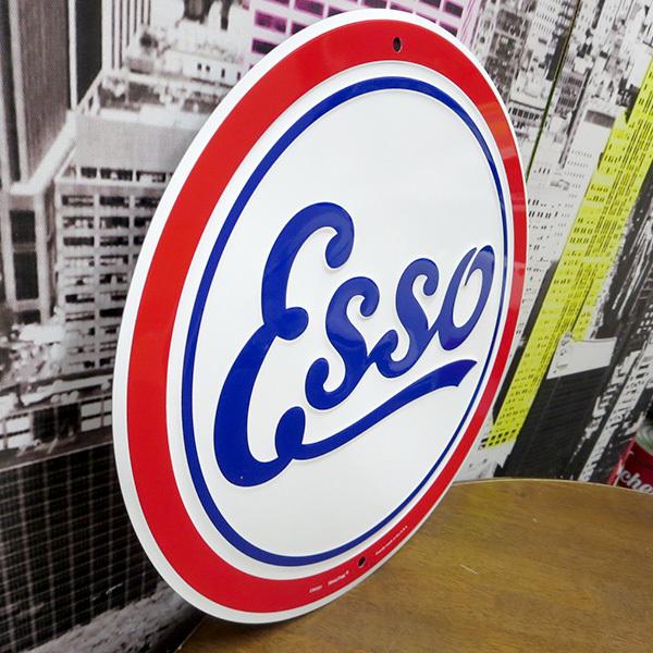 エッソ ラウンドメタルサイン ESSO ブリキ 看板 アメリカン 壁掛け 壁 