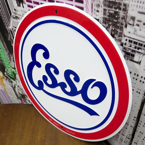 アメリカ製 エッソ ラウンドメタルサイン ESSO ブリキ 看板 アメリカン 壁掛け 壁装飾品 ガレージ アメ車 車 アメリカ雑貨｜funandfunny｜03