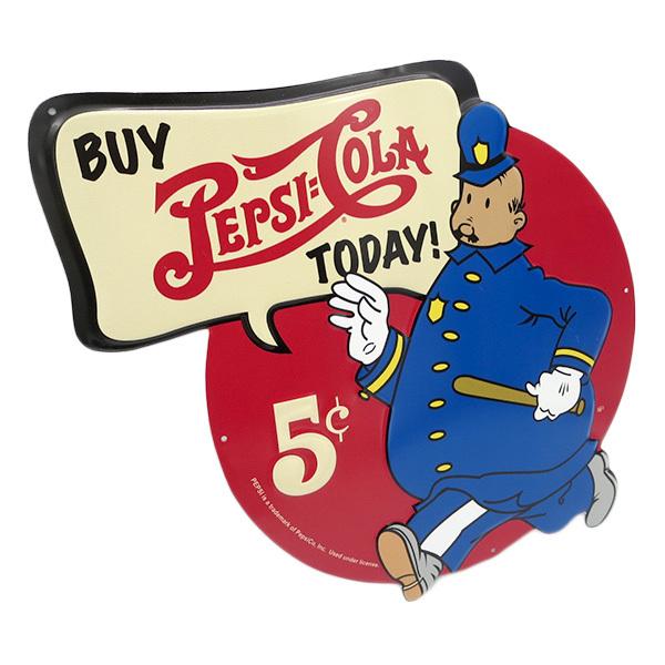 王冠型ブリキ看板 PEPSI COLA60-70年代 約68cm 王冠型ブリキ看板 PEPSI