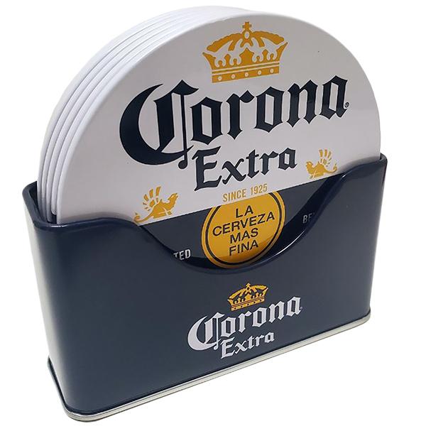 コロナビール コースター6枚セット 収納トレイ付き グッズ 缶 24h本
