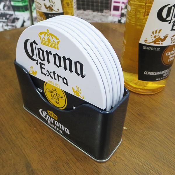 コロナビール コースター6枚セット 収納トレイ付き グッズ 缶 24h本