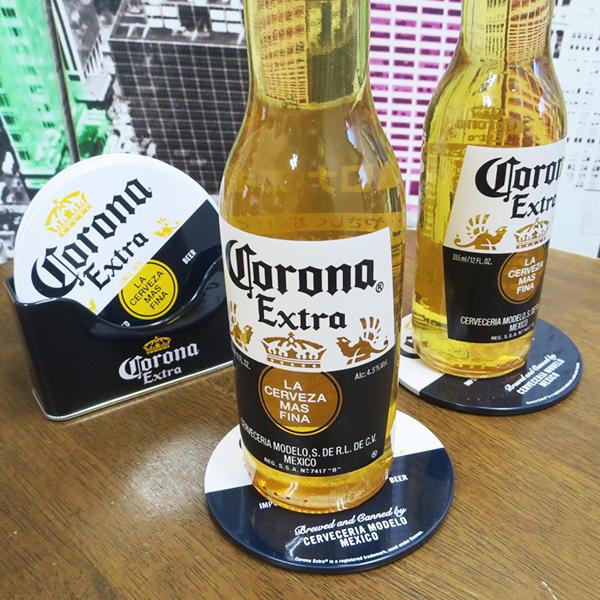 コロナビール コースター6枚セット 収納トレイ付き グッズ 缶 24h本