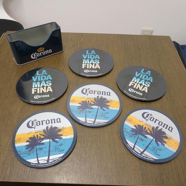 コロナビール コースター セット 6枚 収納トレイ付き 西海岸 ビール