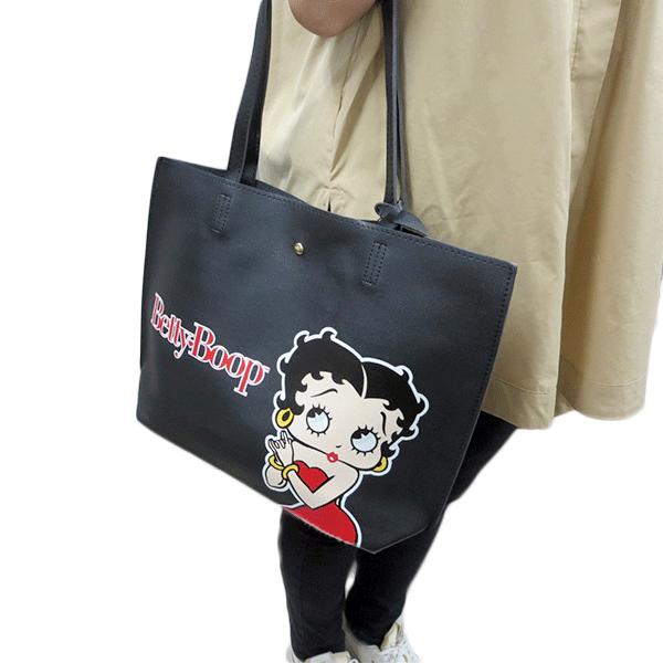 BETTY BOOP ベティーブープ トートバッグ ブラック タッセル付き