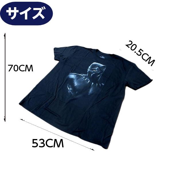 tシャツ メンズ アメカジ 半袖 L サイズ 大きい マーベル ブラックパンサー 綿100% ブラック 黒 30代 40代 50代 おしゃれ アメキャラ uネック カジュアル｜funandfunny｜02