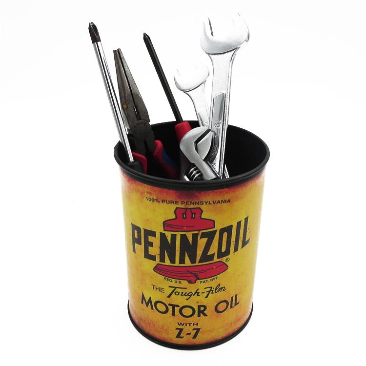 デスクトップ サイン カン スタンド 【PENNZOIL/TEXACO】オイル缶 収納
