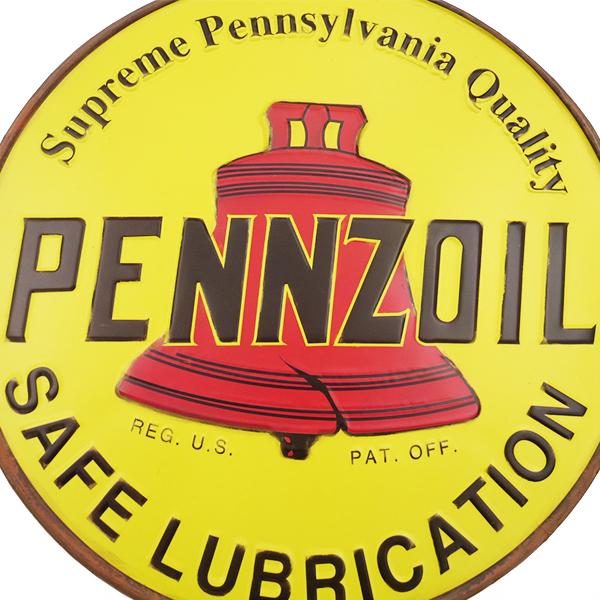 アメリカン ダイカット エンボス メタルサイン PENNZOIL ペンズオイル
