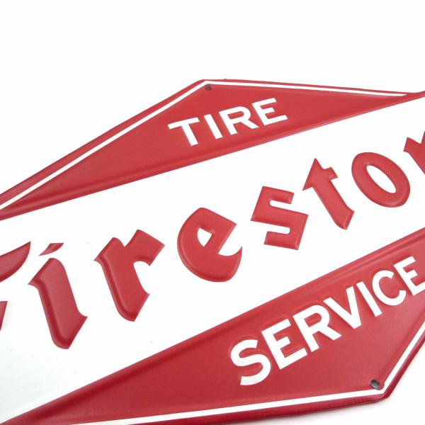アメリカン ダイカット エンボス メタルサイン FIRE STONE ファイ
