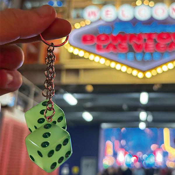 ツイン ダイス キーホルダー サイコロ 蓄光 夜光 キーリング キー