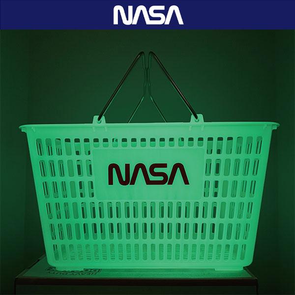 【2個セット】「蓄光」　NASA ショッピングバスケット 買い物かご NASA 蓄光 ショッピング バスケット 買い物かご バスケット かご 収納