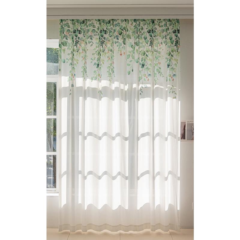 植物柄 レースカーテン 2枚組 おしゃれ ミラー 遮像 夜も見えにくい UVカット80.5% 遮熱/保温 機能 幅100cm×丈133/176/198cm おしゃれ ミラーレース |  | 01