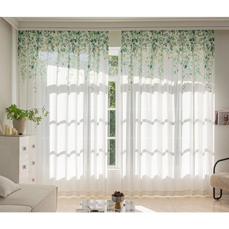 植物柄 レースカーテン 2枚組 おしゃれ ミラー 遮像 夜も見えにくい UVカット80.5% 遮熱/保温 機能 幅100cm×丈133/176/198cm おしゃれ ミラーレース |  | 02