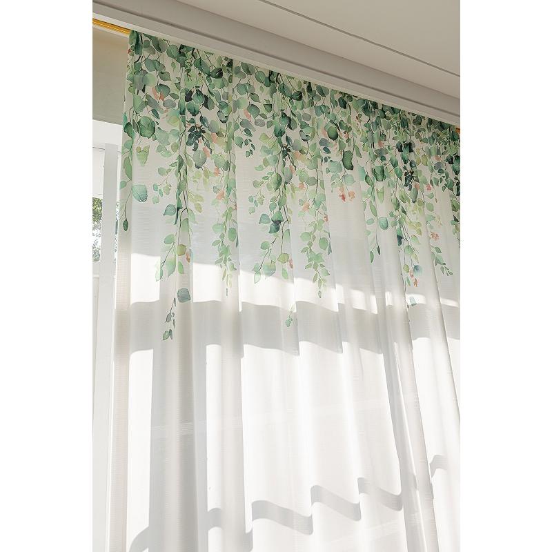 植物柄 レースカーテン 2枚組 おしゃれ ミラー 遮像 夜も見えにくい UVカット80.5% 遮熱/保温 機能 幅100cm×丈133/176/198cm おしゃれ ミラーレース |  | 03