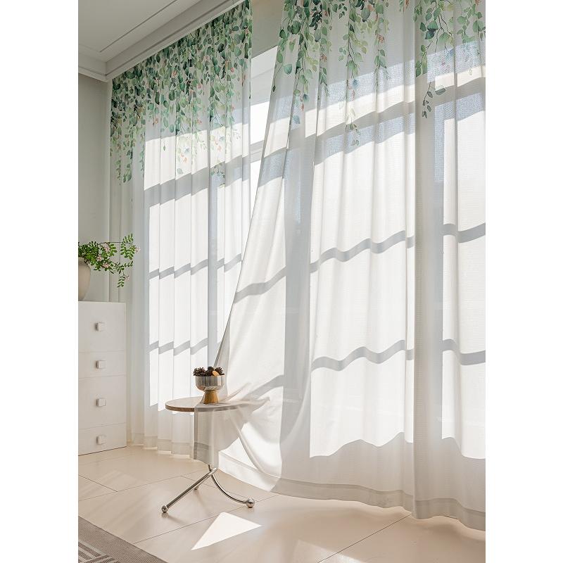 植物柄 レースカーテン 2枚組 おしゃれ ミラー 遮像 夜も見えにくい UVカット80.5% 遮熱/保温 機能 幅100cm×丈133/176/198cm おしゃれ ミラーレース |  | 04