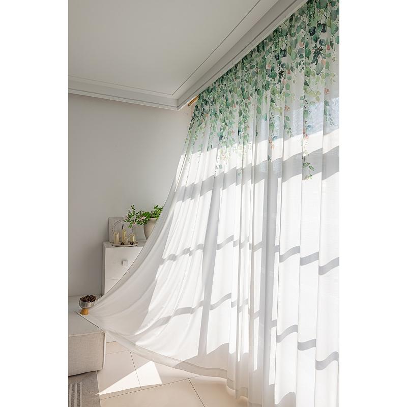 植物柄 レースカーテン 2枚組 おしゃれ ミラー 遮像 夜も見えにくい UVカット80.5% 遮熱/保温 機能 幅100cm×丈133/176/198cm おしゃれ ミラーレース |  | 05