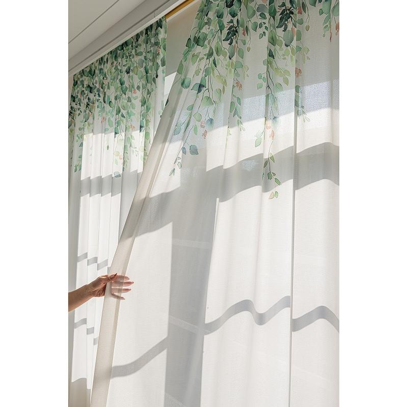 植物柄 レースカーテン 2枚組 おしゃれ ミラー 遮像 夜も見えにくい UVカット80.5% 遮熱/保温 機能 幅100cm×丈133/176/198cm おしゃれ ミラーレース |  | 06