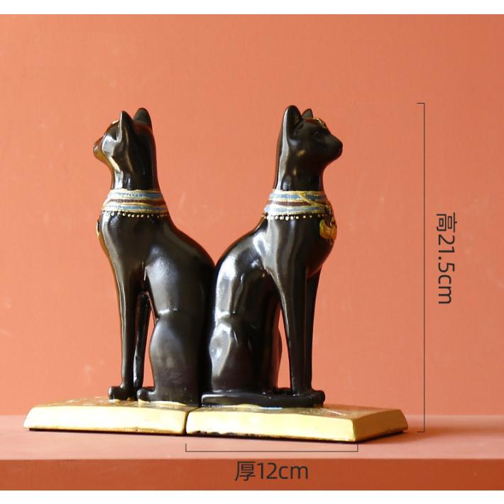 エジプト神バステト風 置物 2体セット 送料無料 バステト エジプト 猫神2点セット 猫神 左右セット