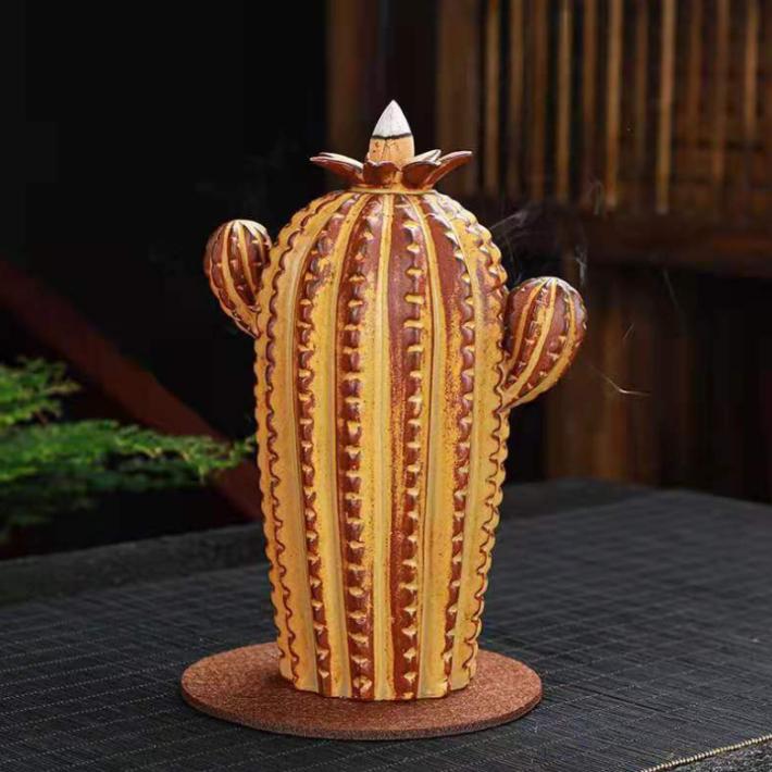 おしゃれサボテン香炉 送料無料 香炉 倒流香炉 サボテン 禅 倒流