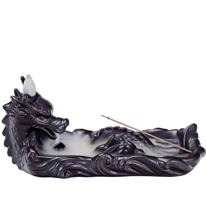 龍香炉 倒流香 龍 幻想的 煙 香炉 お香立て 置物 陶器 お香 風水 龍香炉 倒流香 龍 幻想的 煙 香炉 お香立て 置物 陶器 お香 風水