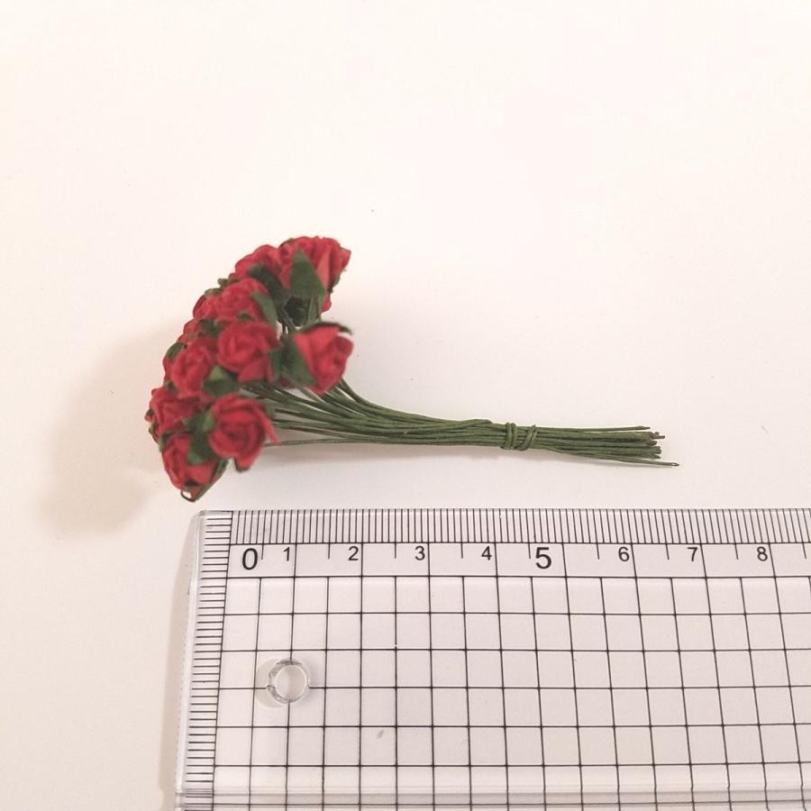 造花[ミニ・ペーパーフラワー バラ（赤） 直径約5-8mm 50本