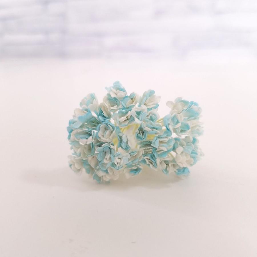 造花 ミニ ペーパークラフト シロツメクサ風 バイカラー 白 水色 直径約3 6mm 50本セット 手作り ハンドメイド アートフラワー Boko0460tzkx Funfunほうむず 通販 Yahoo ショッピング