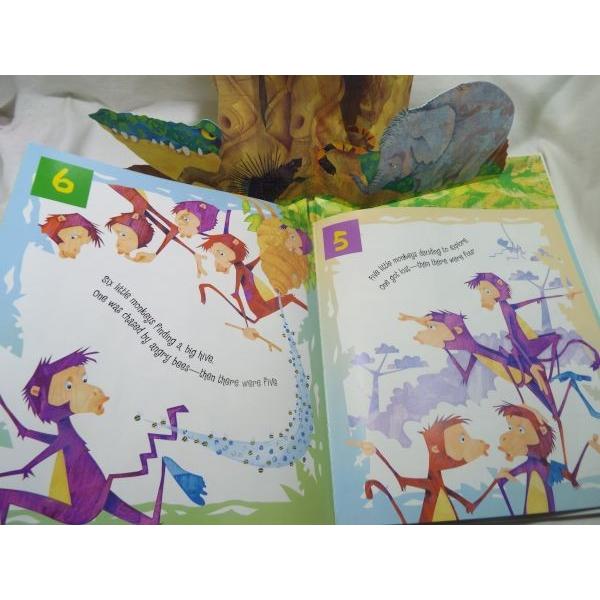 仕掛絵本[Ten Little Monkeys A Counting Storybook : With 10 Monkey