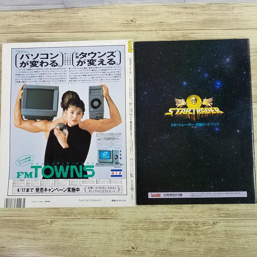 パソコン雑誌[LOGIN ログイン 1989年 No.8(付録付き)] PCゲーム レトロ