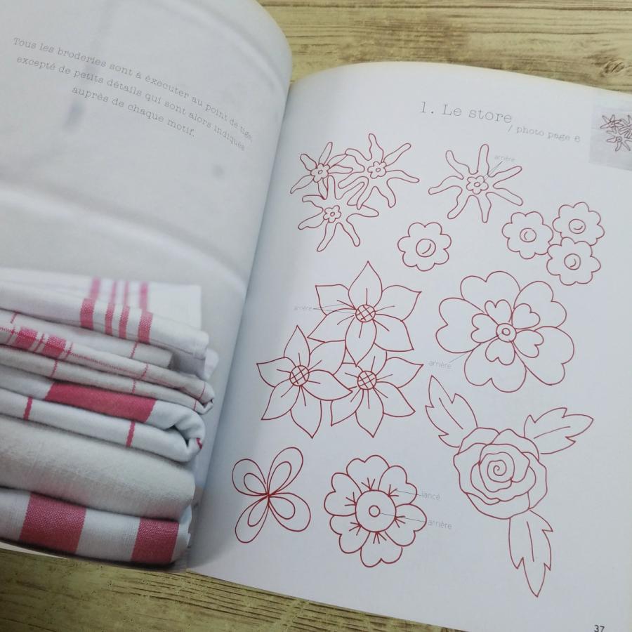 手芸系[赤の刺しゅうの図案集 フランス語 Broderie rouge] 洋書 Agnes