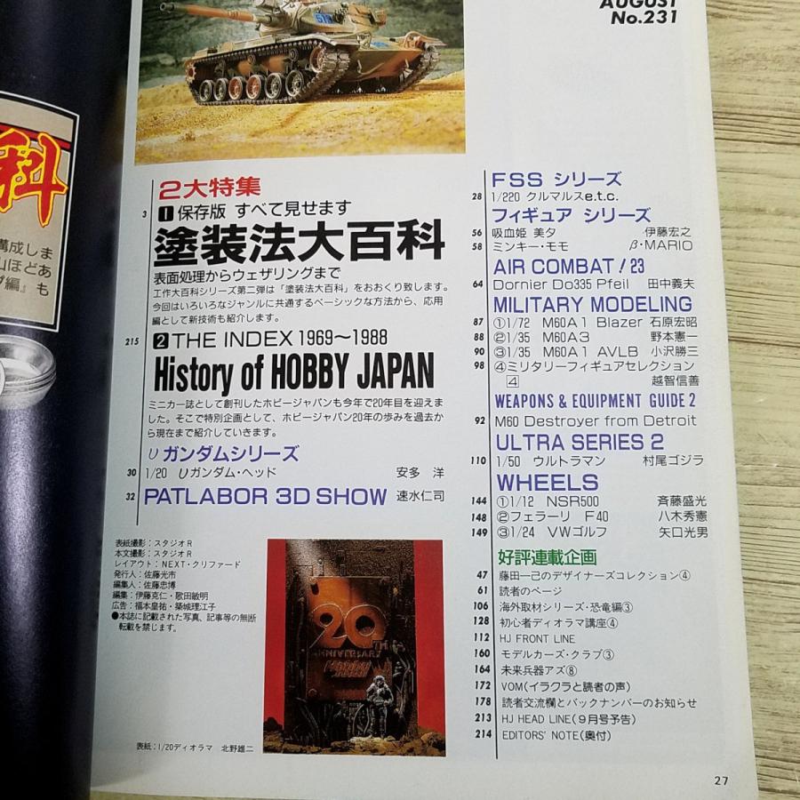 模型雑誌[HOBBY JAPAN 月刊ホビージャパン 1988.8] 創刊20周年記念号