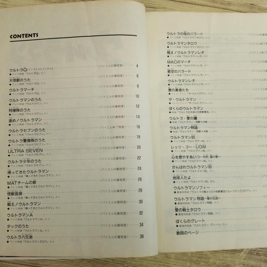 楽譜[楽しいバイエル併用 ウルトラマン全曲集（1991年10月発行・傷み