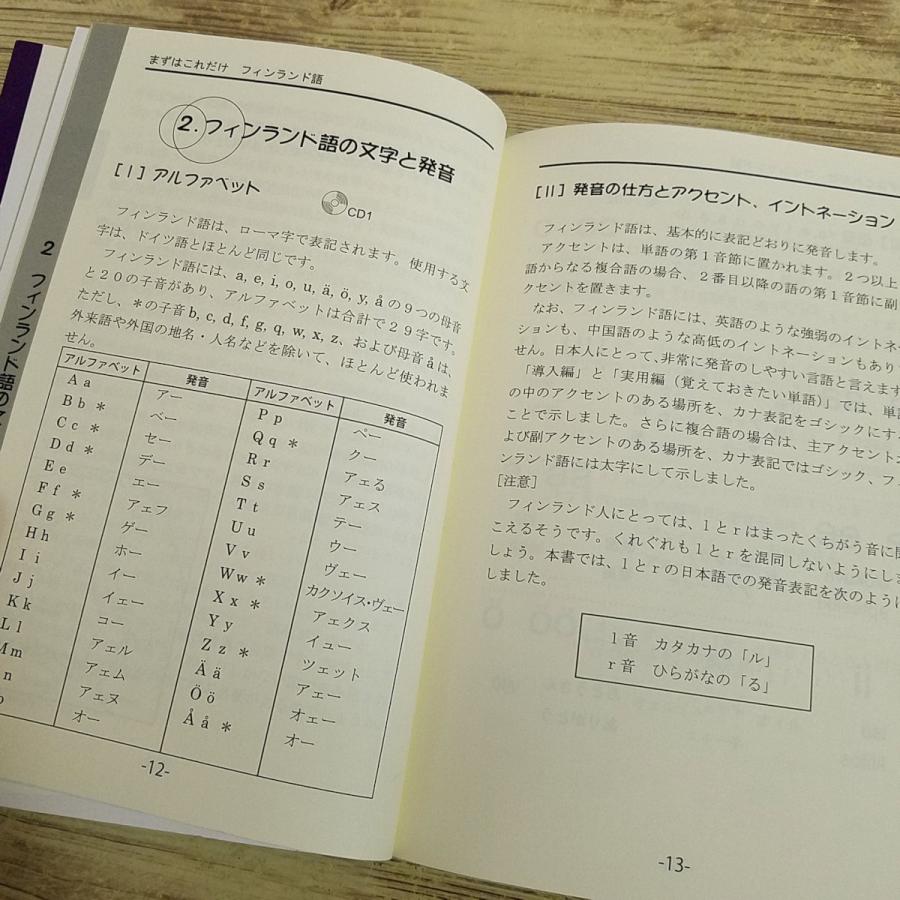 語学教材[まずはこれだけ 19 フィンランド語(CD付き)] 発音・文法の