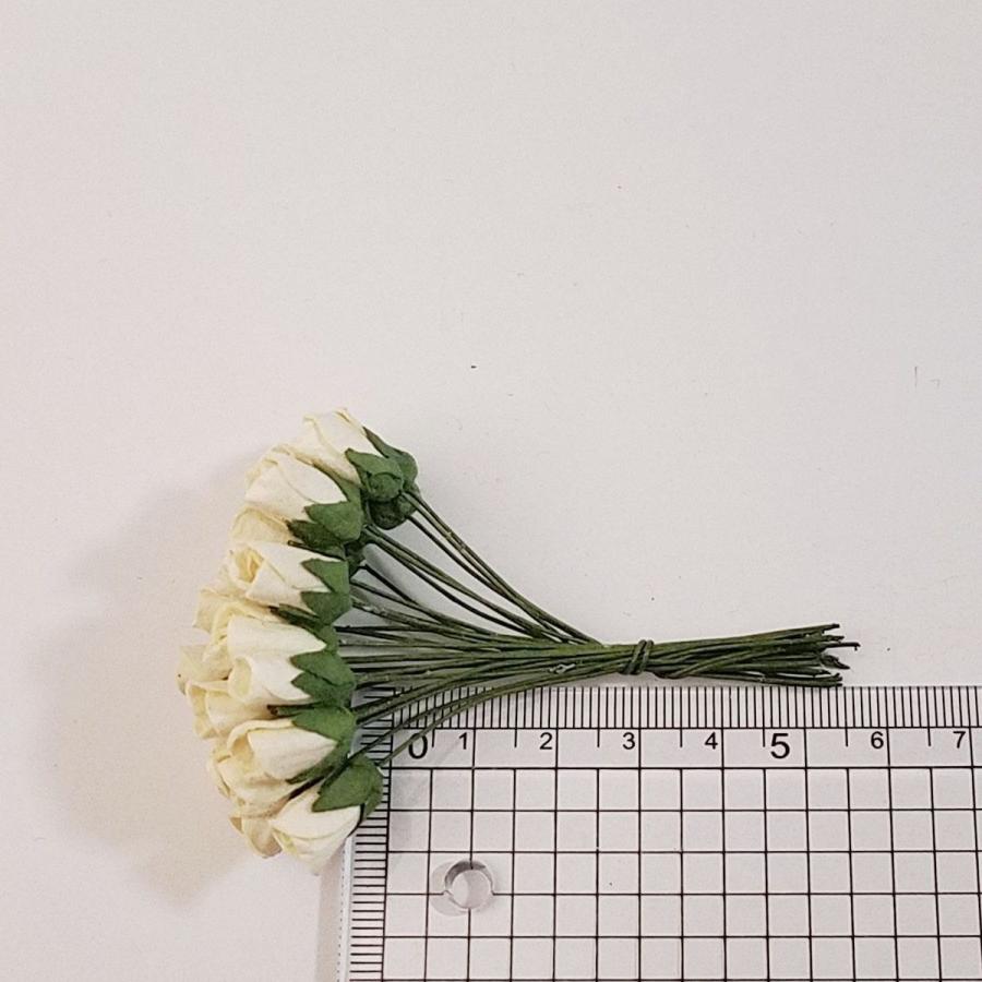 造花[ミニ・ペーパーフラワー バラのつぼみ（オフホワイト #153） 約7