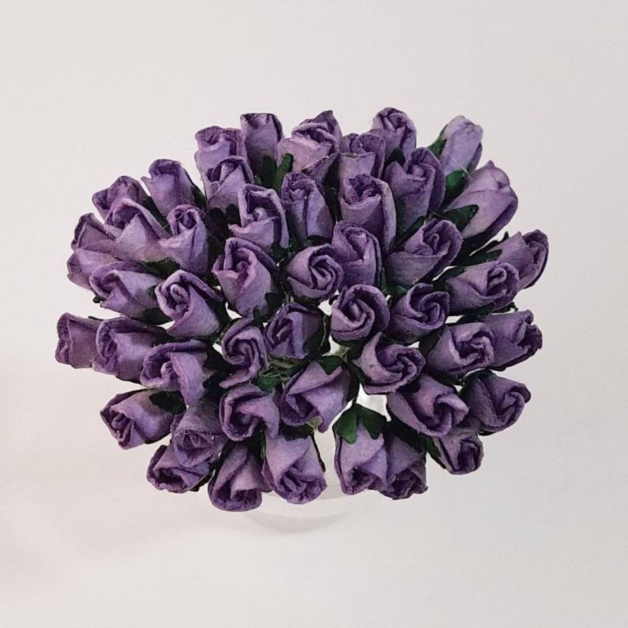 造花[ミニ・ペーパーフラワー バラのつぼみ（スミレ色 #183） 約7