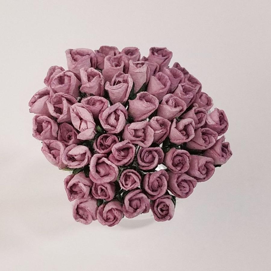 造花[ミニ・ペーパーフラワー バラのつぼみ（藤紫 #186） 約7×14mm