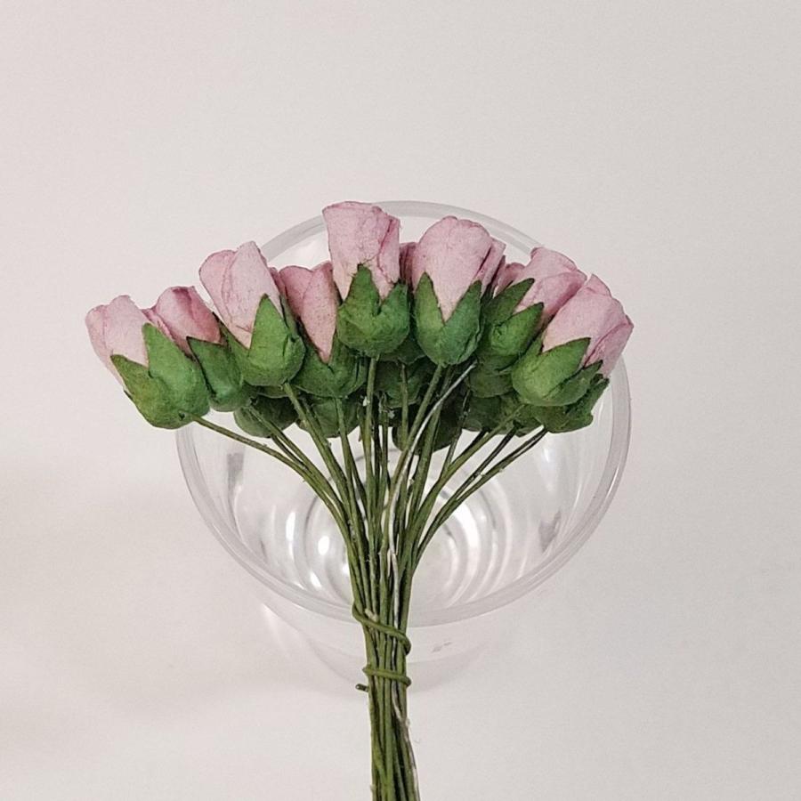 造花[ミニ・ペーパーフラワー バラのつぼみ（藤紫 #186） 約7×14mm