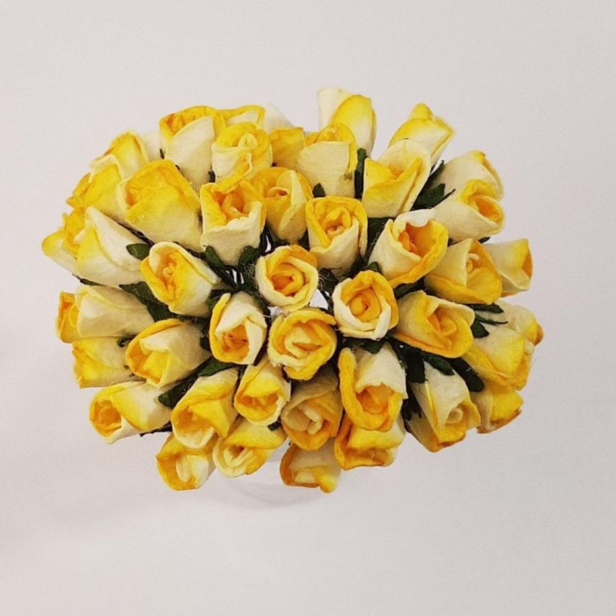 造花 ミニバラ蕾 まとめ売り 黄色-
